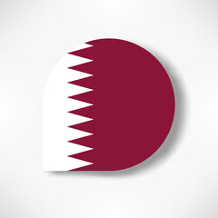 Qatar drop flag icon with shadow on white background.