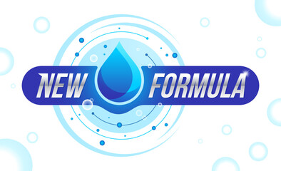 New Formula. for laundry detergent concept, banner, icon, background. liquid washing detergent. Vector Illustration