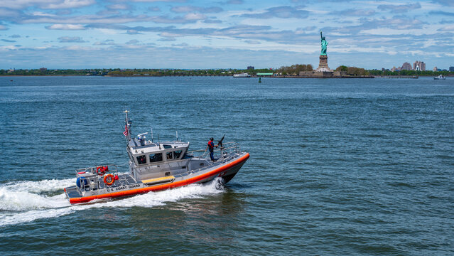 U.S. Coast Guard Response Boat - Medium And Statue Of Liberty