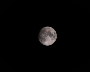 Beautiful shot of the moon in a dark
