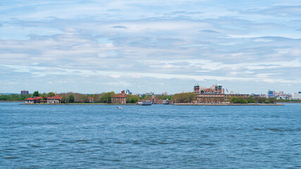 Fototapeta na wymiar Ellis Island in New York Harbor