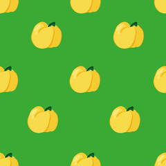 Seamless pattern with yellow bell pepper. Sweet peppers background. Vegetable backdrop.