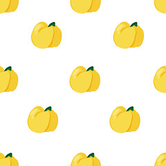 Seamless pattern with yellow bell pepper. Sweet pepper background. Vegetable backdrop.