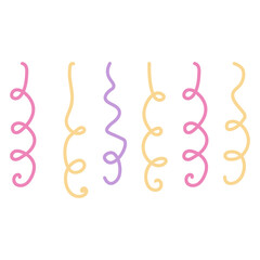 Fototapeta premium Festive serpentine on white background. Vector illustration for design and decor