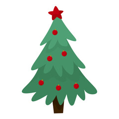 Christmas tree on a white background. Vector illustration
