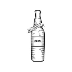 Sketch of a beer bottle Oktoberfest season Vector