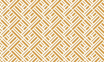 Abstract geometric pattern with stripes, lines. Seamless vector background. White and gold ornament. Simple lattice graphic design