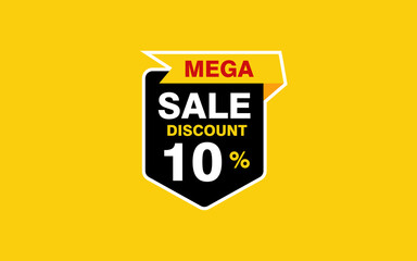 10 Percent discount offer, clearance, promotion banner layout with sticker badge.