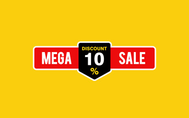 10 Percent discount offer, clearance, promotion banner layout with sticker badge.