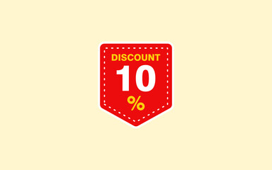 10 Percent discount offer, clearance, promotion banner layout with sticker badge.
