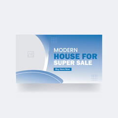 Real estate house sell banner youtube thumbnail template web banner cover for sale post