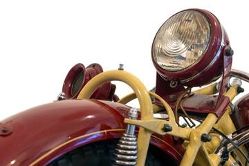 The headlight on a retro motorcycle - obrazy, fototapety, plakaty