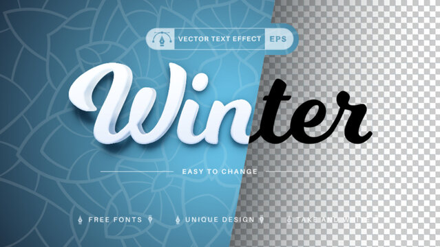 Winter - Editable Text Effect, Font Style