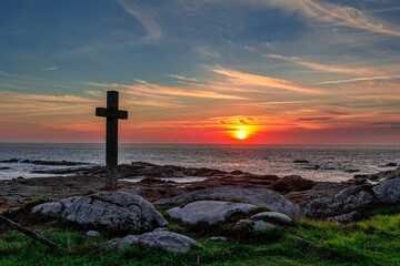 photography of a spectacular sunset in galicia spain