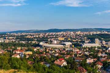 Fototapeta na wymiar Aerial view of the stadium from Cluj Napoca, a place that hosts many events and festivals