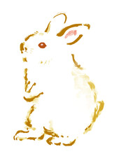 うさぎの水彩風イラスト　ベクター