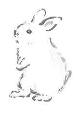 うさぎの水彩風イラスト　ベクター
