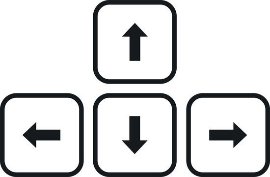 Arrow Button On Keyboard Icon. Illustration