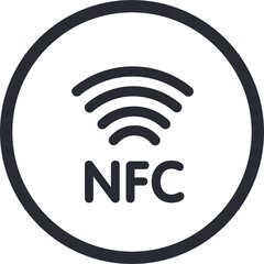 NFC icon. Contactless wireless pay sign logo. NFC technology contact less credit card. Contactless payment logo. Illustration