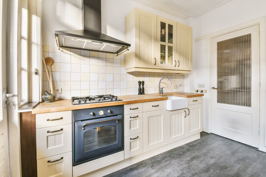 Modern Kitchen Interior With Vintage Appliances