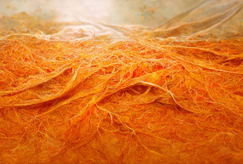 Orange background texture, light design of different shapes and beautiful pattern art