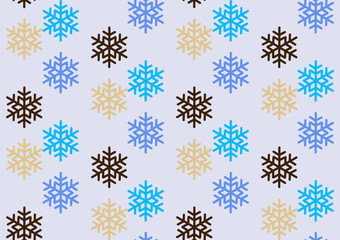 Seamless vector pattern made of snowflakes, punchy forms and colors that demand attention