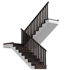 3d rendering illustration of an half landing staircase