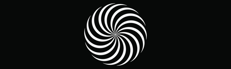 spiral illusion vector illustration, hypnotic swirl lines with a black background, hypnotic vortex, and illusion patterns.