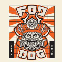 Hand Drawn Foo Dog Illustration Stock Vector	
