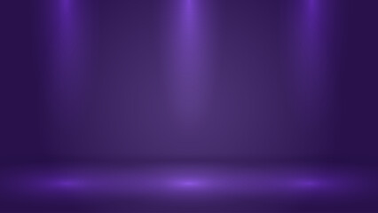 Obraz premium Purple empty room studio or Interior gradient used for background and display your product. vector design.