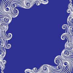 Decorative corner with frosty pattern for greeting cards