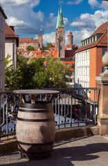 Fototapeta na wymiar Historical part of the old town of Nuremberg, Franconia, Germany.
