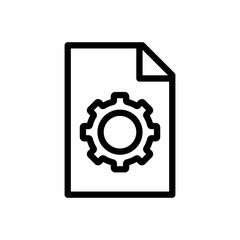 Paper document line icon illustration with gear. icon related to document in developing, file in developing. Simple vector design editable. Pixel perfect at 32 x 32