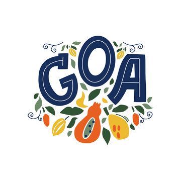 Goa fruit illustration, great design for any purposes. Natural background. Isolated vector element.