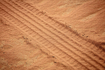 tire footprint on the sand