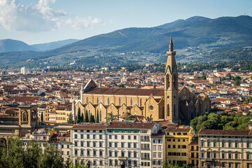 Fototapeta na wymiar Skyline Florence from Michelangelo Piazzale square, Italy.