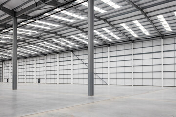 An interior of a large warehouse