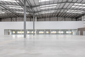 An interior of a large warehouse