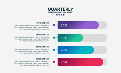 Fototapeta na wymiar Quarterly Timeline Infographic Design Template with Four Options