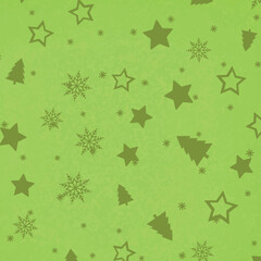 Seamless pattern with Xmas ornaments. Vector