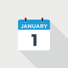 Calendar January Icon Vector Template