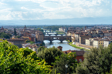 Obraz premium Skyline Florence from Michelangelo Piazzale square, Italy.