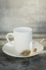 Fototapeta na wymiar white coffee cup and saucer