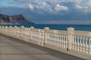 promenade overlooking the mountains and the sea