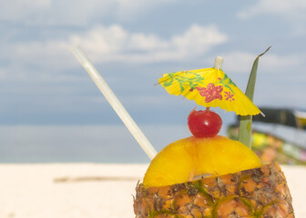 tropical cocktail on the beach