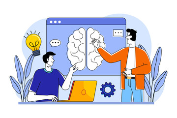 Businessman doing brainstorming