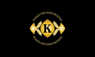 Initial K monogram template. Vintage logo for cafe, bar, restaurant, invitation. Business style and company brand.