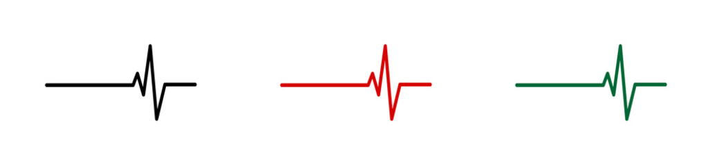Heartbeat line vector icon. Cardio element set. Heart rate illustration isolated on white background. eps10