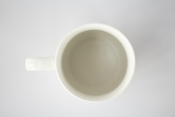 white cup on a white background