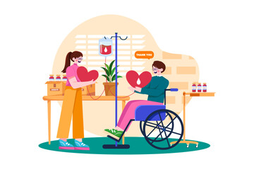 People donate blood to charity